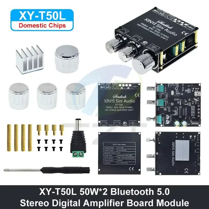 XY-T50H XY-T50L TPA3116D2 2x50W Bluetooth 5.0 Subwoofer HIFI Haut-parleur double canal Carte d'ampli
