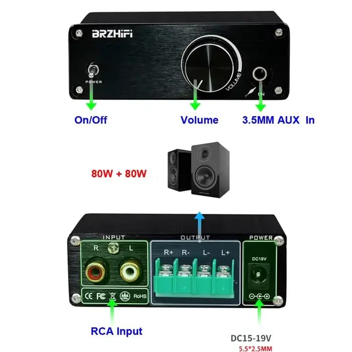 Amplificateur de puissance audio numérique 2*80W MF eon MA12070 pour haut-parleurs 20W ~ 200W