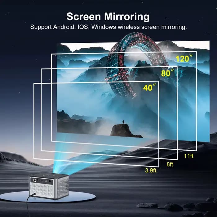 Mini projecteur intelligent HM106 2G 16G Android 720P HDR10+ WiFi 2.4G&5G BT5.0