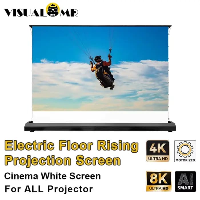 Écran de projecteur blanc de cinéma montant électrique chaud nouvellement mis à niveau 4K/8K motoris