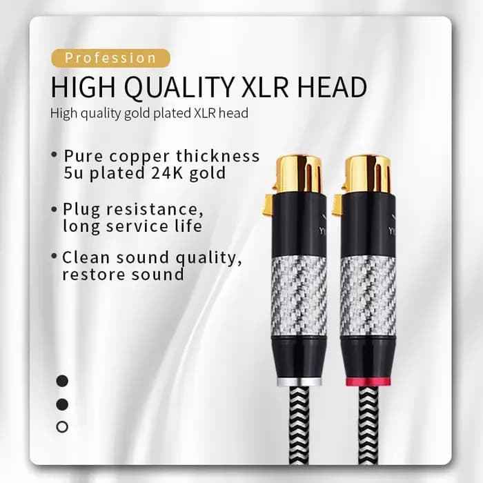 Câble d'équilibre Audio HiFi XLR haut de gamme 7N OCC plaqué argent 3 broches XLR mâle vers XLR femelle