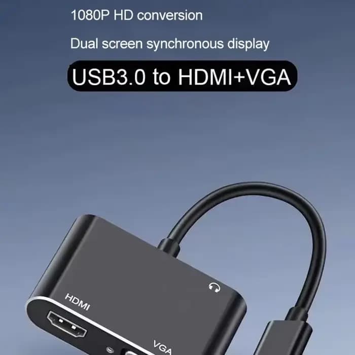 Adaptateur convertisseur Audio-vidéo USB 3.0 vers HDMI VGA 3 en 1