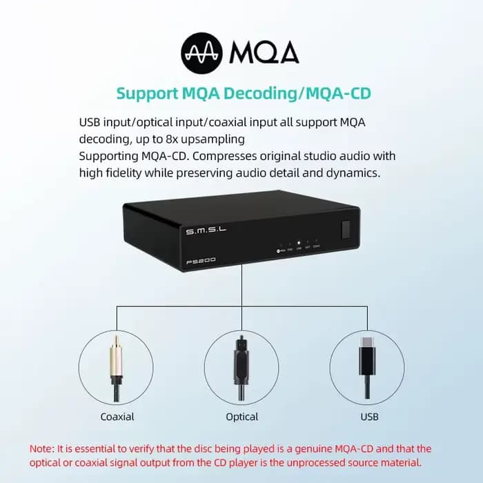 SMSL PS200 PRO DAC convertisseur Audio multifonctionnel DAC haute résolution MQA DSD512 double décodeur ES9039Q2M pour la musique de voiture à domicile