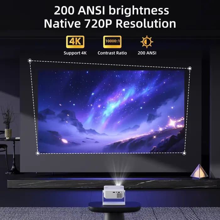 Projecteur Xnano HA109 4K Android 11 Double Wifi6 200ANSI Allwinner H723 BT5.0 720P 1280*720P Home Cinema