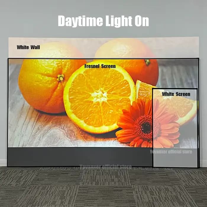 Écran de projection longue portée Fresnel Pro dédié au triple laser 120" Max pour projecteur