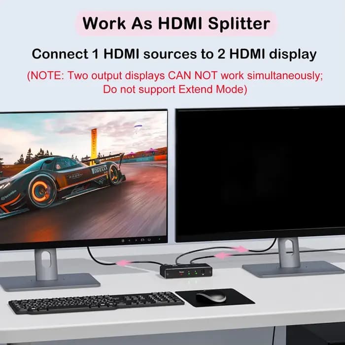 Commutateur HDMI bidirectionnel 8K 60Hz 2 en 1 sortie 4K 120Hz