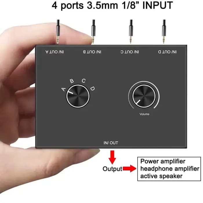 Commutateur Audio stéréo 2 ports/4 ports