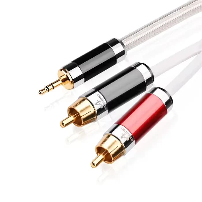 ATAUDIO-Câble audio HiFi 3.5 vers 2RCA pour home cinéma, stéréo sans bruit, 7N OCC, mâle, profession