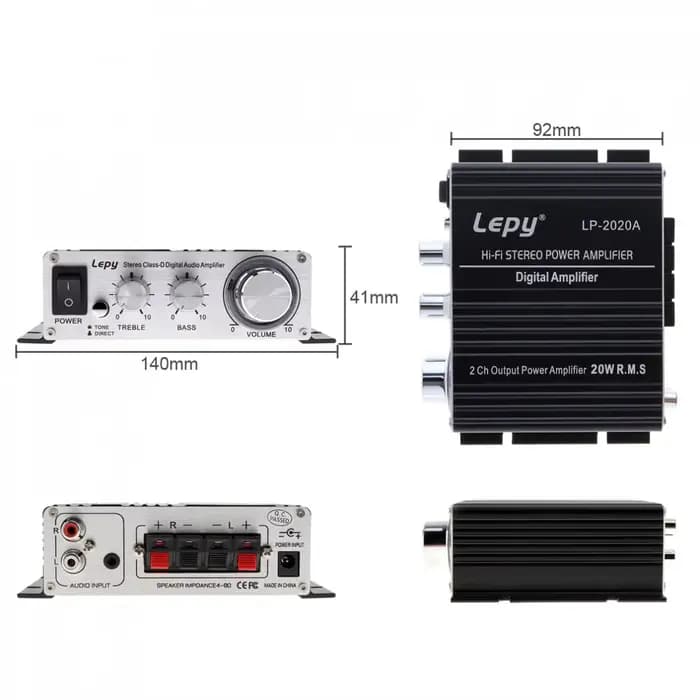Amplificateur audio numérique stéréo classe D LEPY LP-2020A 20W x 2 2CH
