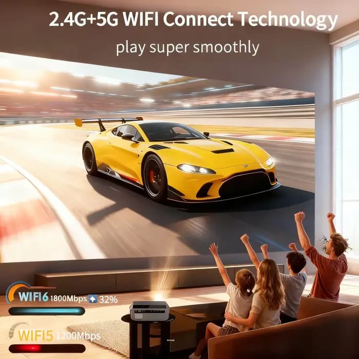 Projecteur 4K 3800 ANSI Android Smart TV avec mise au point automatique