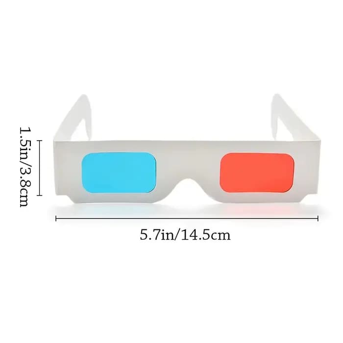 Lunettes 3D universelles en carton rouge et bleu