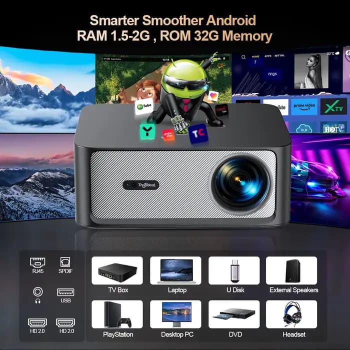 3000Ansi 4K projecteur Full HD TD98Pro 2G 32G Home cinéma WiFi Android Portable Samrt TV