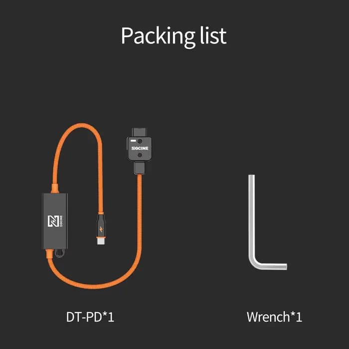 ZGCINE DT-PD Câble d'alimentation D-Tap vers USB-C PD, chargeur 2 voies V-Mount, 20‘’, batterie V-Mo