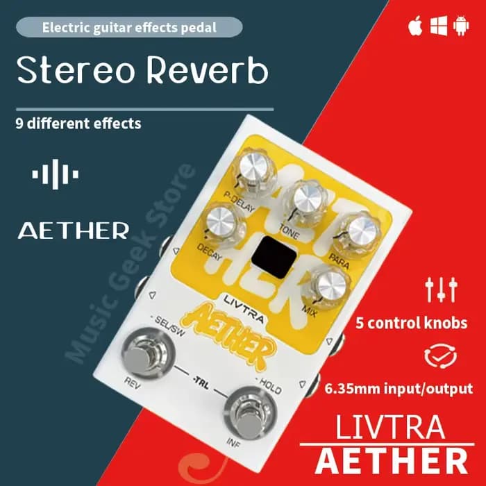Pédale de réverbération stéréo LIVTRA AETHER