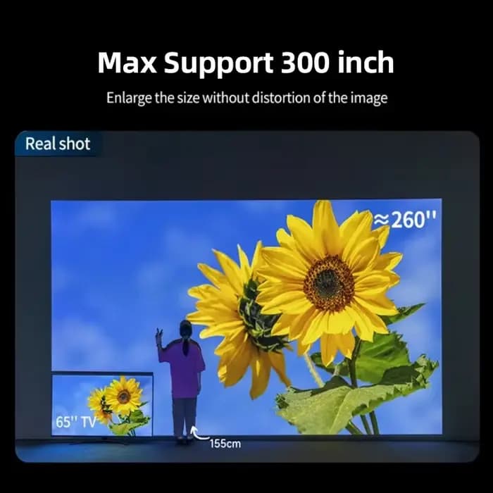 Projecteur CAIWEI A10Q 4K Full HD 1080P Cinéma Maison Google TV WiFi Smart TV Mise au Point Automatique Netfli