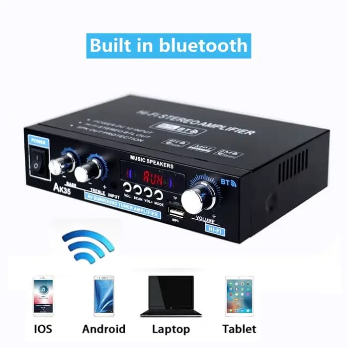 800W amplificateurs de puissance à domicile 2 canaux Bluetooth 5.0 son Surround FM USB télécommande Mini amplificateur