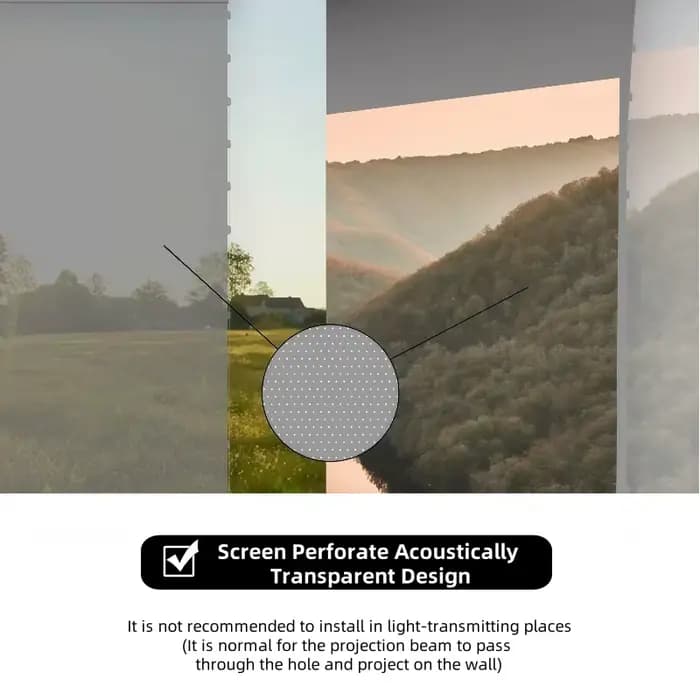 100 ''120'' 150 ''8K haut contraste ALR perforé acoustiquement Transparent écran de projecteur de sol à montée automatique pour Home cinéma