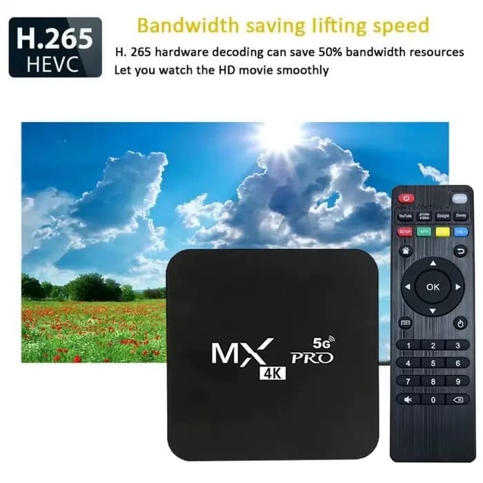 Boîtier TV intelligent IPTV 4K HD Android 11 MX-Pro Amlogic S905 Quad-Core 4G WiFi Lecteur multimédia vidéo 3D Home Cinéma Décodeur