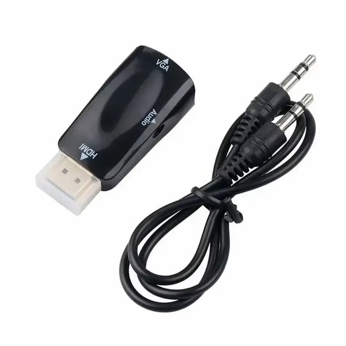 Connecteur vidéo numérique mâle vers mâle, compatible HDMI vers VGA, convertisseur AV, adaptateur d'