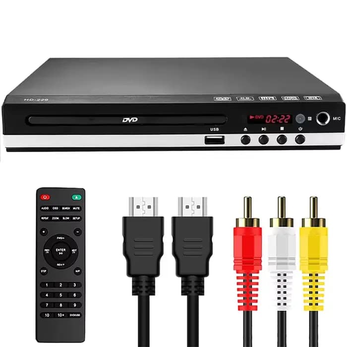 Lecteur DVD HDMI 1080P, boîtier de lecteur DVD domestique haute définition pour TV, toutes régions,
