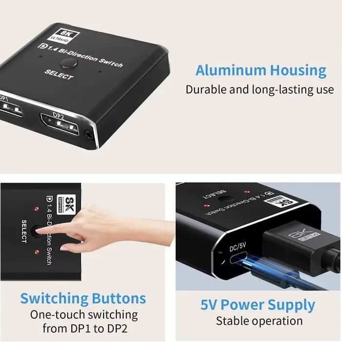 FSU 8K Displayport 1.4 commutateur