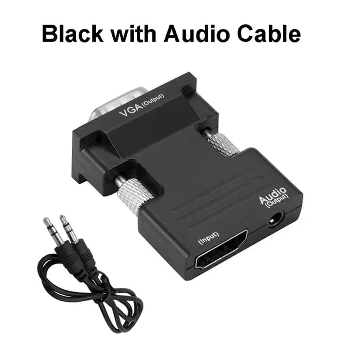 Adaptateur HDMI vers VGA HD 1080P avec câble Audio 3.5mm pour PC portable TV Box projecteur converti