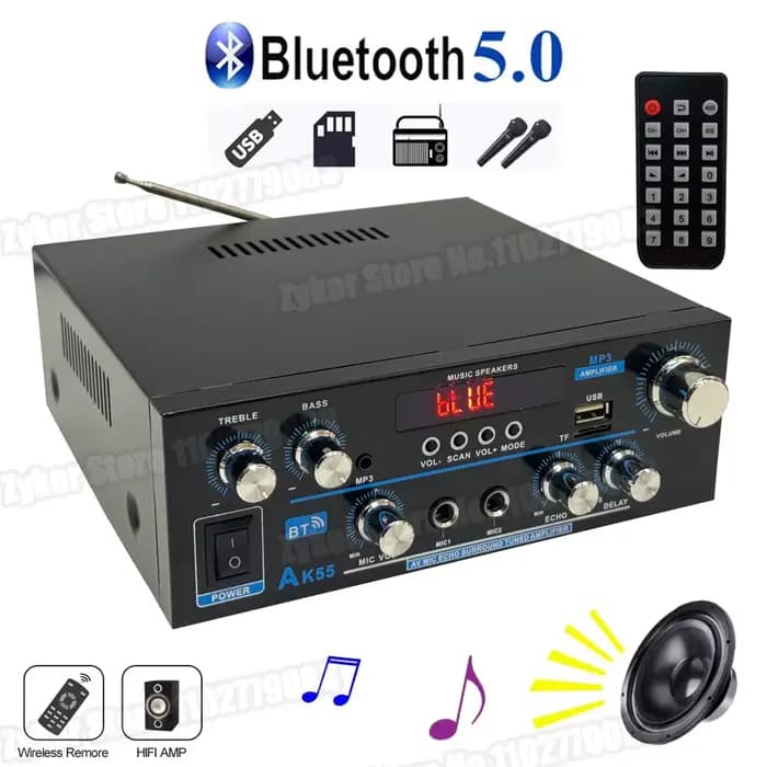 HiFi amplificateur numérique puissance maximale 90Wx2 canaux 2.0 Bluetooth Surround son ampli haut-parleur pour maison