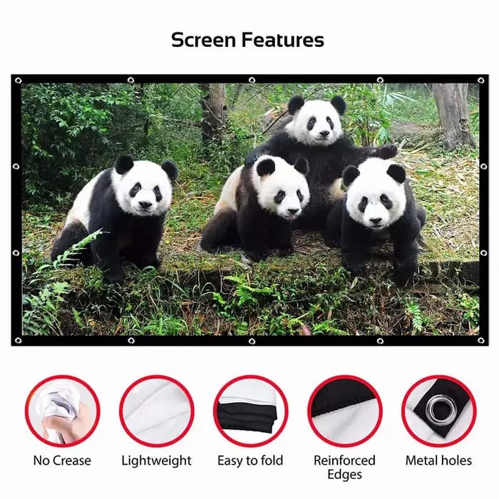 Écran de projection pliable simple de 60