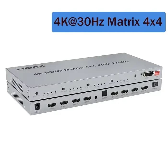 Commutateur matriciel HDMI 4K 30Hz/60Hz 4x4 avec extracteur Audio optique, séparateur de commutation