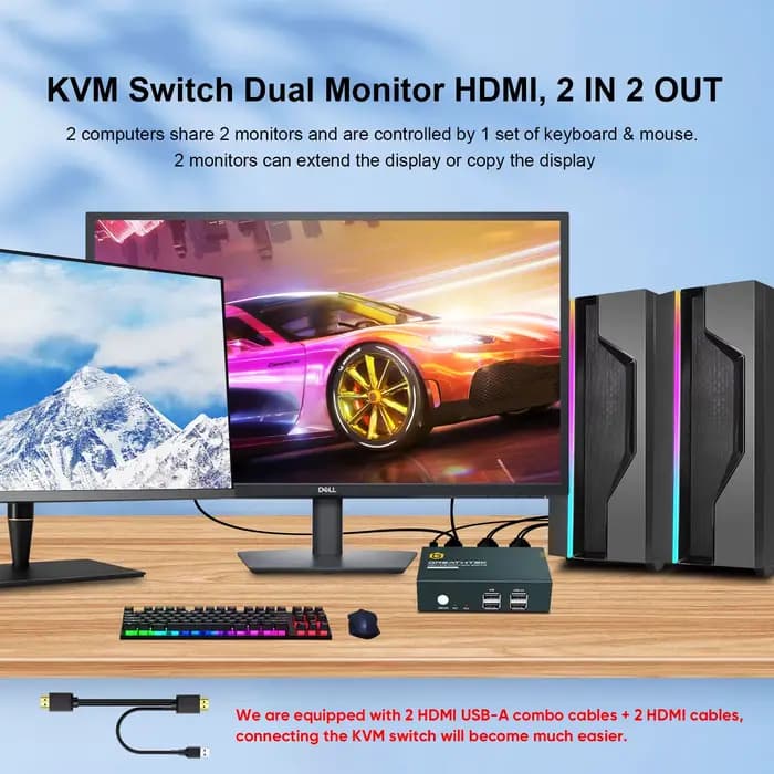 Commutateur KVM USB 3.0 pour moniteur touristique