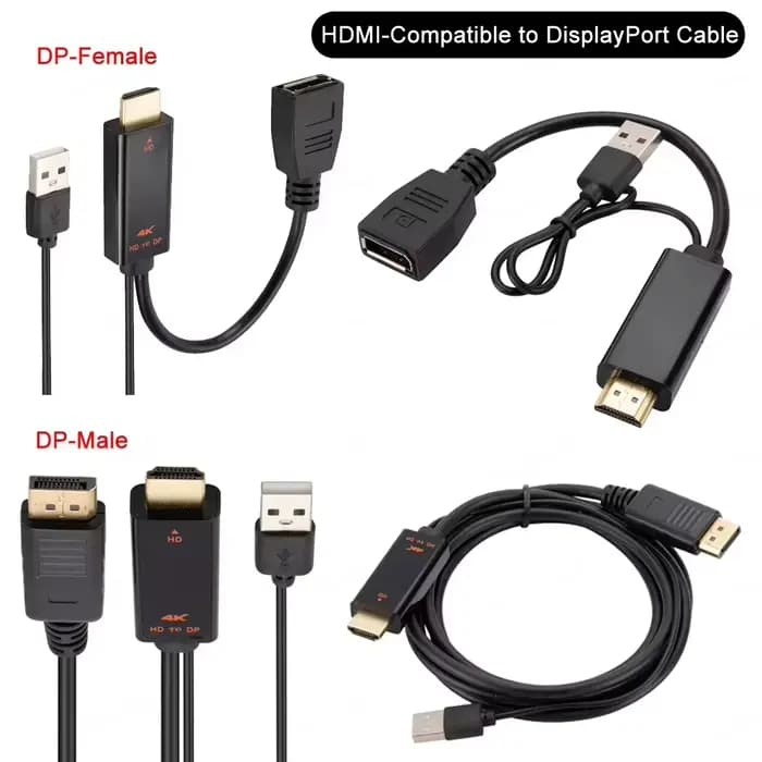 Câble HDMI vers DisplayPort 4K@60Hz 2K@120Hz