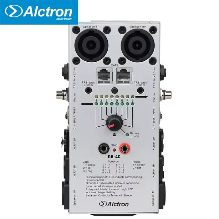 Alctron DB-4C multi audio câble Polaroid TRS XLR RCA audio réseau câble détecteur Polaroid test pour