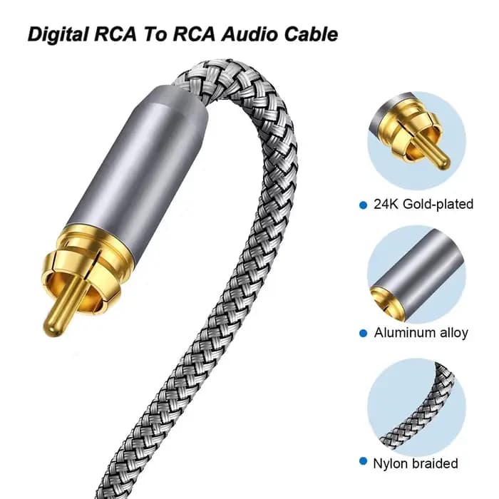 Câble Audio Coaxial Coaxial numérique RCA vers RCA mâle