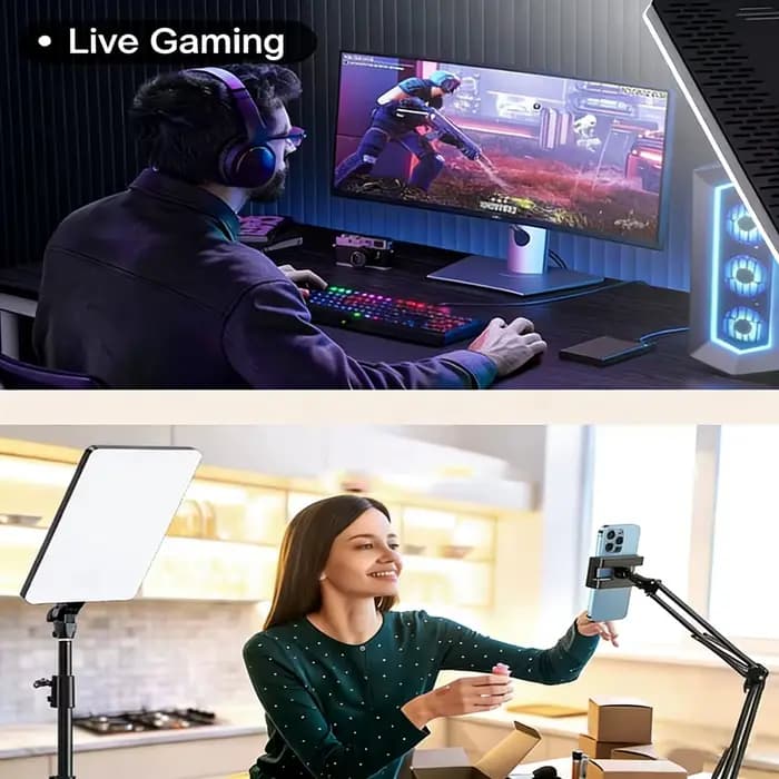 Lampe vidéo LED avec trépied professionnel