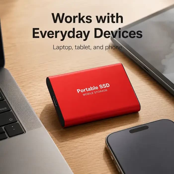 Disque SSD portable USB Type-C pour la sauvegarde des fichiers informatiques