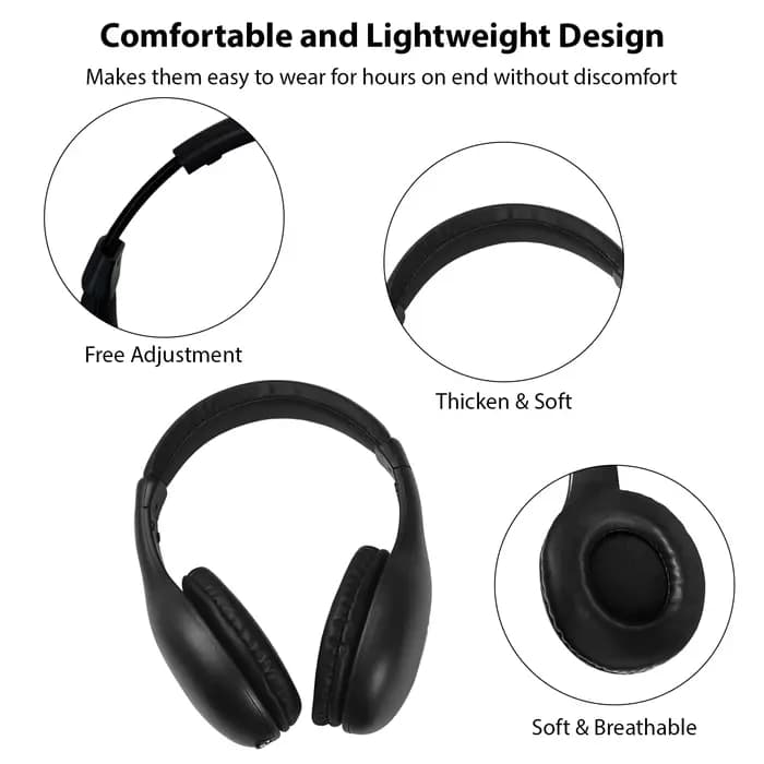 Casque TV sans fil 5-en-1 - Portée de 30 m avec décodeur optique/coaxial pour visionnage privé et radio FM