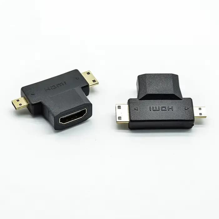 Adaptateur HDMI vers Micro/MiniHDMI 3 en 1, connecteur HD, pour téléphone portable et tablette, 1 pi