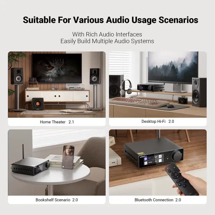 AIYIMA A80 Amplificateur de puissance stéréo Bluetooth PFFB avec DAC TPA3255 amélioré