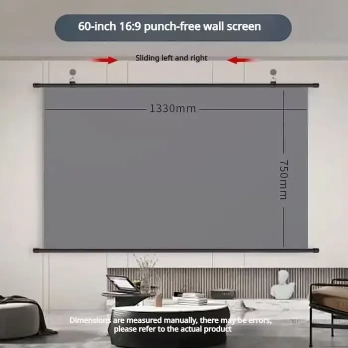 XIAOHUI écran de projecteur HD épais Anti-lumière 16:9 écran de Projection domestique mural sans tro
