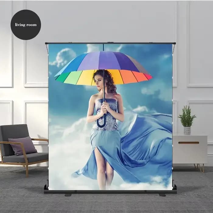 Écran de projection portable à tension par tirette