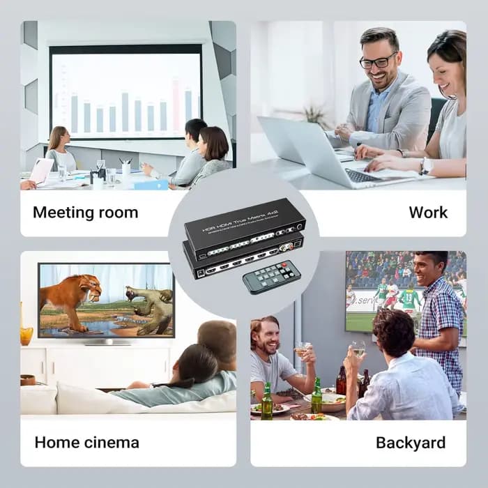 HDMI2.1 8K HDR HDMI véritable commutateur matriciel 4x2 prend en charge 4k 120hz Dolby Vision avec ARC d'extracteur Audio optique L R pour ordinateur