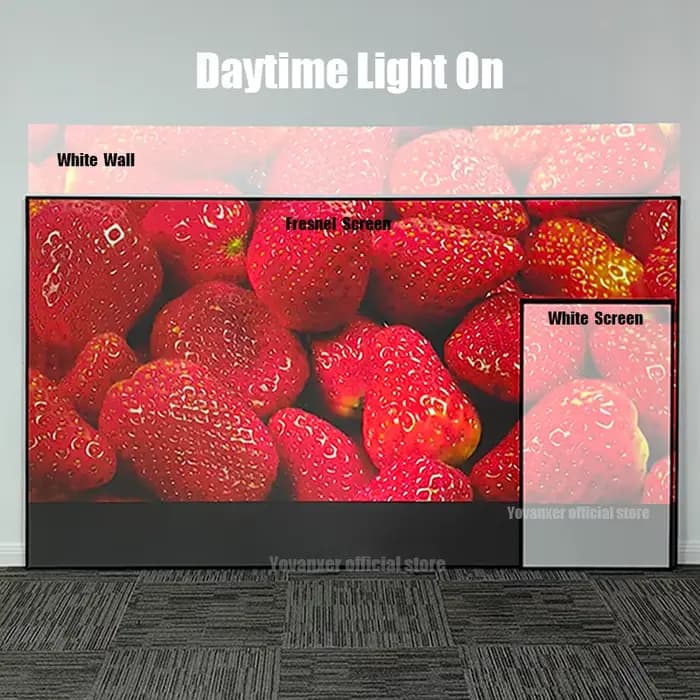 Écran de projection longue portée Fresnel Pro dédié au triple laser 120" Max pour projecteur