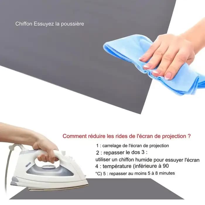 LEJIADA écran de projecteur 60-133 pouces métal gris Anti-lumière 16:9 bordure noire Portable avec trous