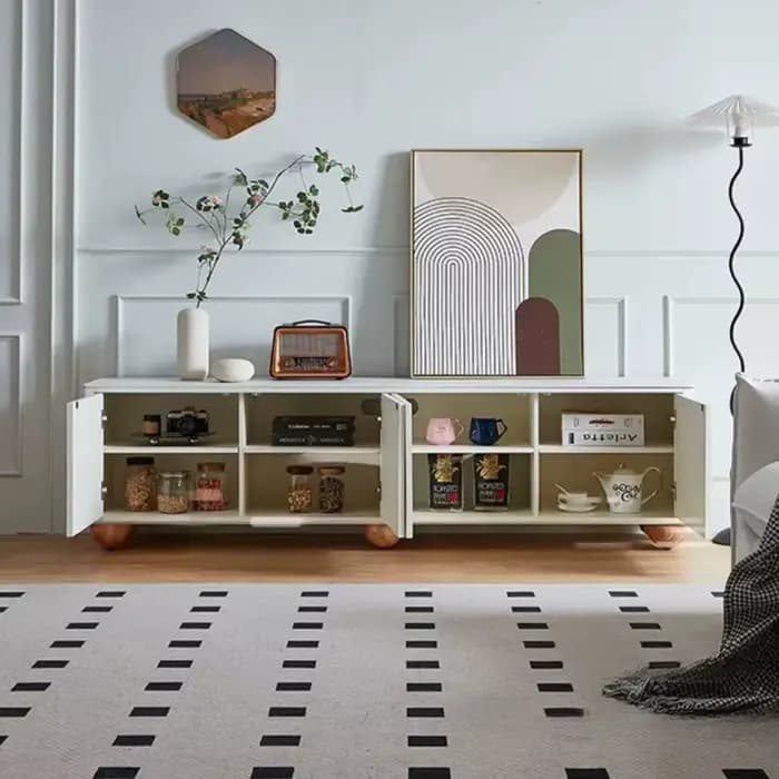 Meuble TV moderne blanc pour salon
