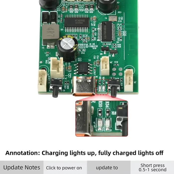 Amplificateur 10W+10W TWS Stéréo Module Audio 2 Canaux Bluetooth 5.0 Lecteur MP3 Récepteur Haut-Parleur