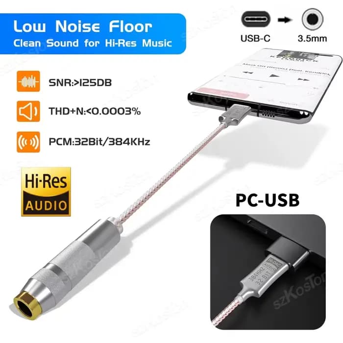 HiFi USB Type C à 3.5mm amplificateur de casque DAC décodeur Audio IEM AMP adaptateur de téléphone portable