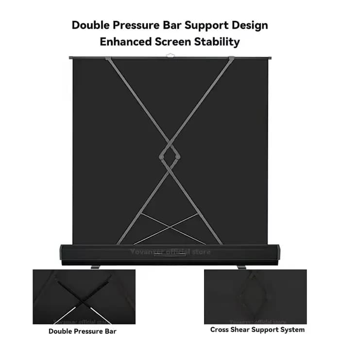 Écran de projection universel portable sur pied en fibre de verre gris pour projecteurs normaux / UST