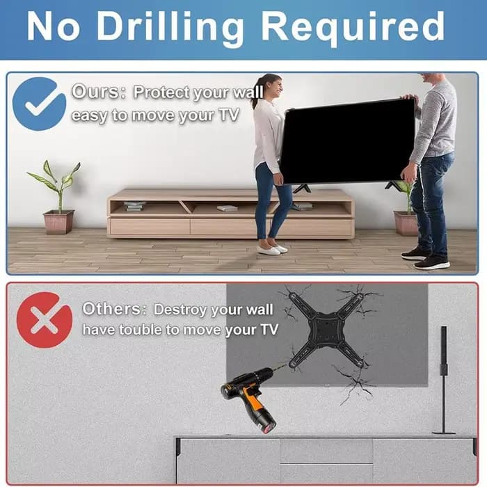 Support TV antidérapant de remplacement avec vis
