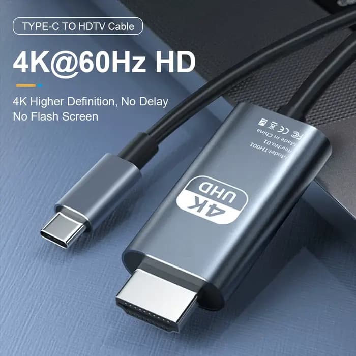 Câble 4K 60Hz TYPE C vers HDMI, adaptateur USB C vers HDTV, Compatible HDMI pour convertisseur TV Ma