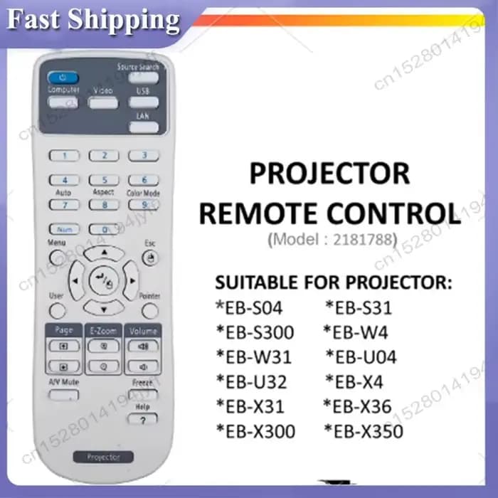 ABDH pour remplacement de télécommande de projecteur EPSON pour la série EB (code modèle: 21181788)